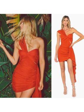 Just BEE Queen Solange Dress One Shoulder Mini Sz Medium